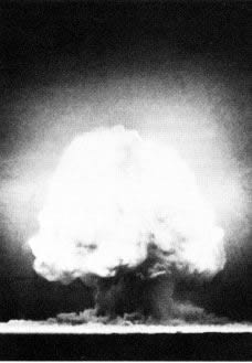 “Mushroom” cloud from an atomic explosion